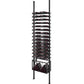 Low-profile wine bottle rack kit with matte black frame and visible open base for extra bottles