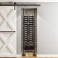 Low-profile wine bottle rack kit in-wall niche with horizontal bottle rows and bin base