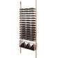 Low-profile wine bottle rack kit with light bronze frame and horizontal bottle storage rows
