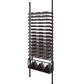 Low-profile wine bottle rack kit with dark metal frame and multiple horizontal bottle slots