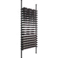 Single wine bottle storage rack with matte black posts and black ledges, low-profile design