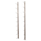 Wall-mounted wine bottle rack with curved hooks, vertical bars in brushed metal finish