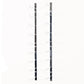 Wall-mounted wine bottle rack with curved hooks, vertical bars in dark chrome finish