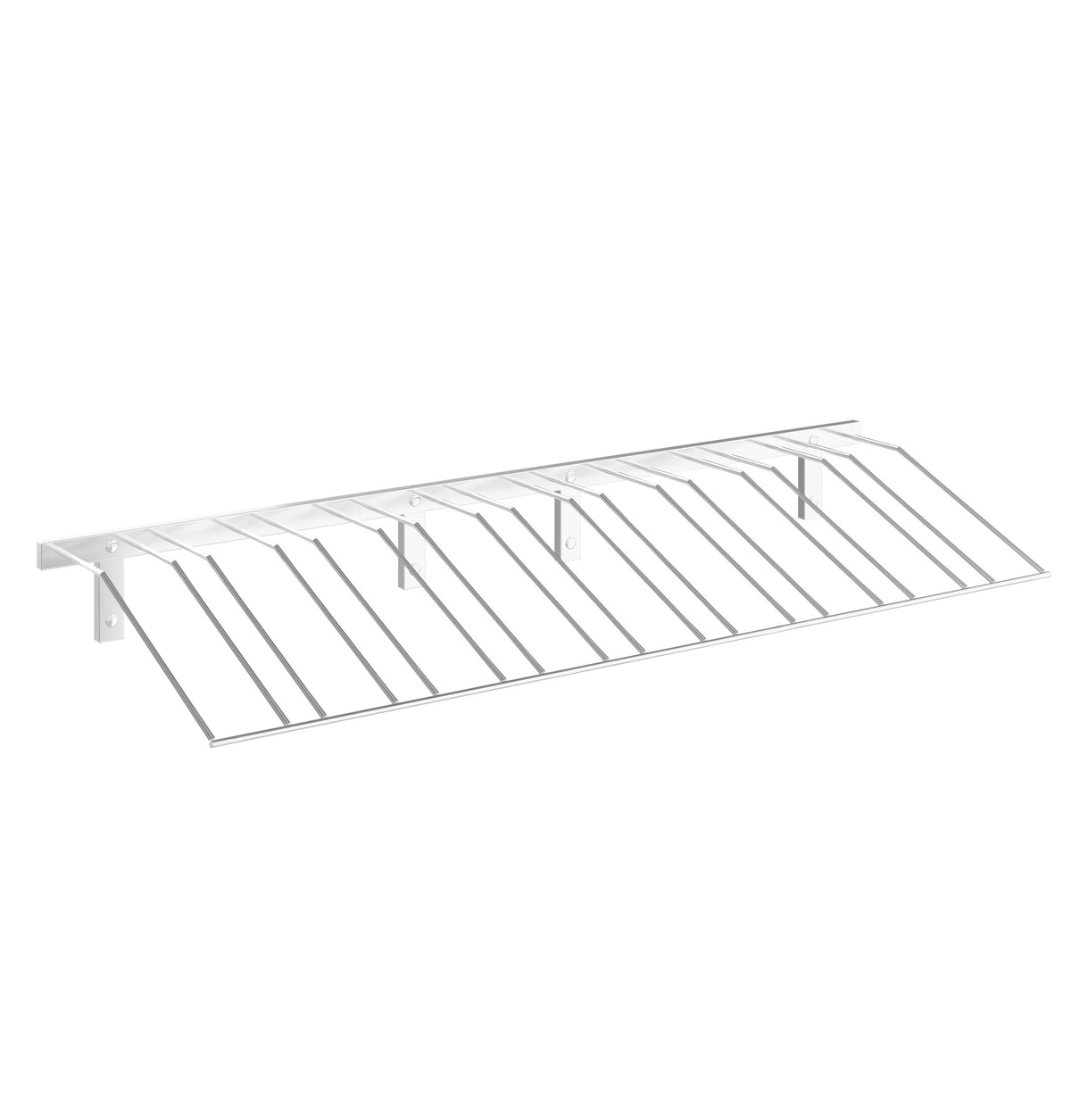Wall-mounted wine bottle rack for 9 bottles, light metal slatted panel with side brackets