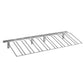 Wine bottle wall rack with silver finish and slanted wire bottle holders