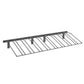 Wine bottle wall rack with dark gray finish and slanted wire bottle holders