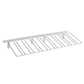 Wine bottle wall rack with brushed silver finish and slanted wire bottle holders