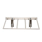 Wall-mounted wine bottle rack for 3 bottles, light metal base with angled divider bars