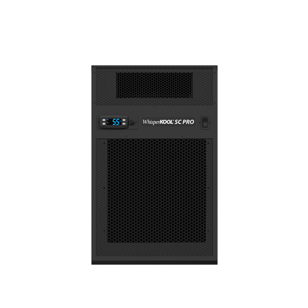 WhisperKOOL SC PRO cooling unit front panel with digital 55 display and mesh grille