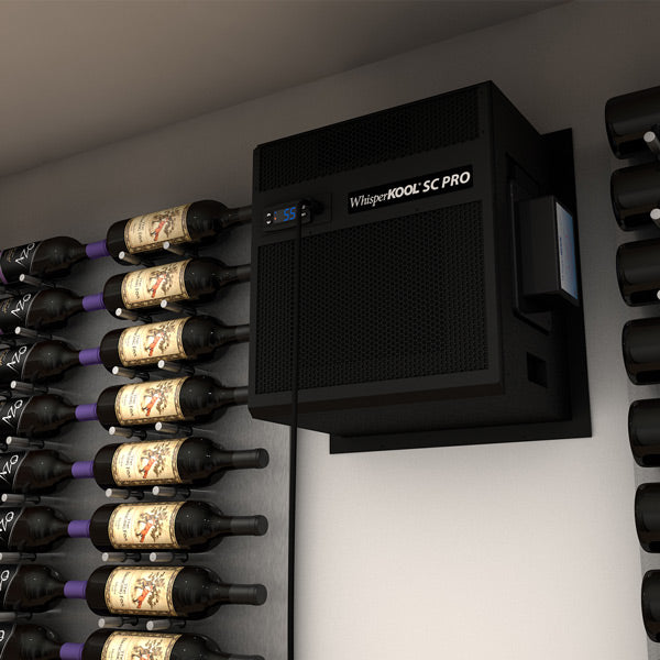 WhisperKOOL SC PRO wine cellar cooling unit with front grille and display
