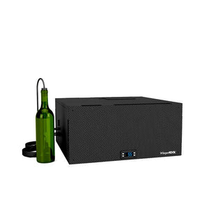WhisperKOOL slimline wine cellar cooling unit, black cabinet with front display