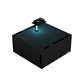 WhisperKOOL slimline cooling unit, square black housing with blue-lit vent