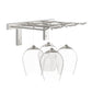 Silver-tone wall-mounted stemware rack holding three wine glasses