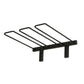 Black wall-mounted glass rack with arched slots and side brackets