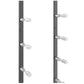 Wine bottle rack rail with light gray pegs for holding wine bottles, side view