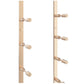 Wine bottle rack rail with golden bronze pegs for holding wine bottles, side view