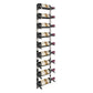 Wine bottle rack with matte black rails holding multiple wine bottles