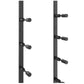 Wine bottle pin rack side rails with black bottle pin pegs