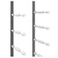 Wine bottle pin rack rails with white bottle pin pegs