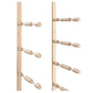 Wine bottle pin rack with bronze rails and bottle pin pegs