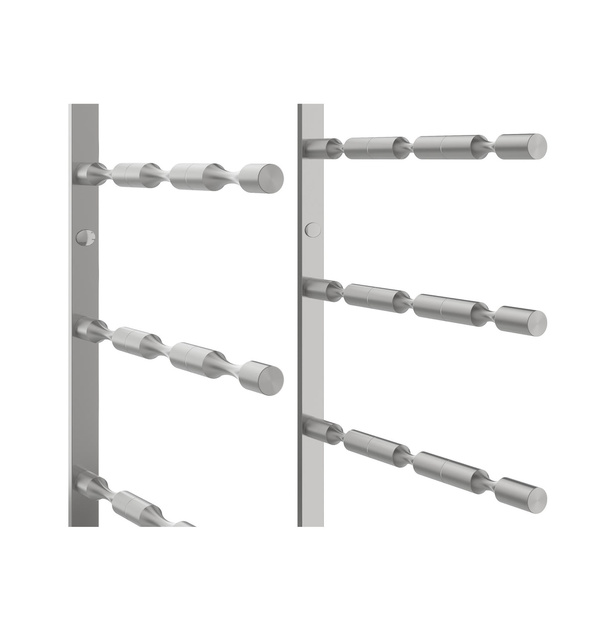Wine bottle pin flex rack frame with metal pins for holding bottles