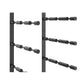 Wine bottle pin flex rack frame with dark pins on two horizontal rails