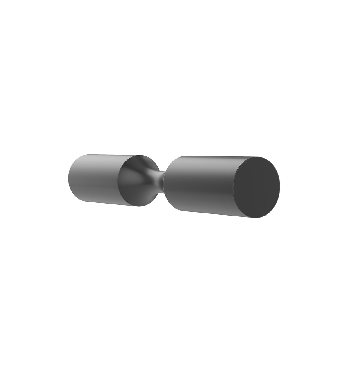 Wine bottle holder pins, two-piece matte black and gunmetal cylindrical ends