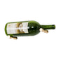 Green magnum wine bottle with metal wall pins at the base and near the neck