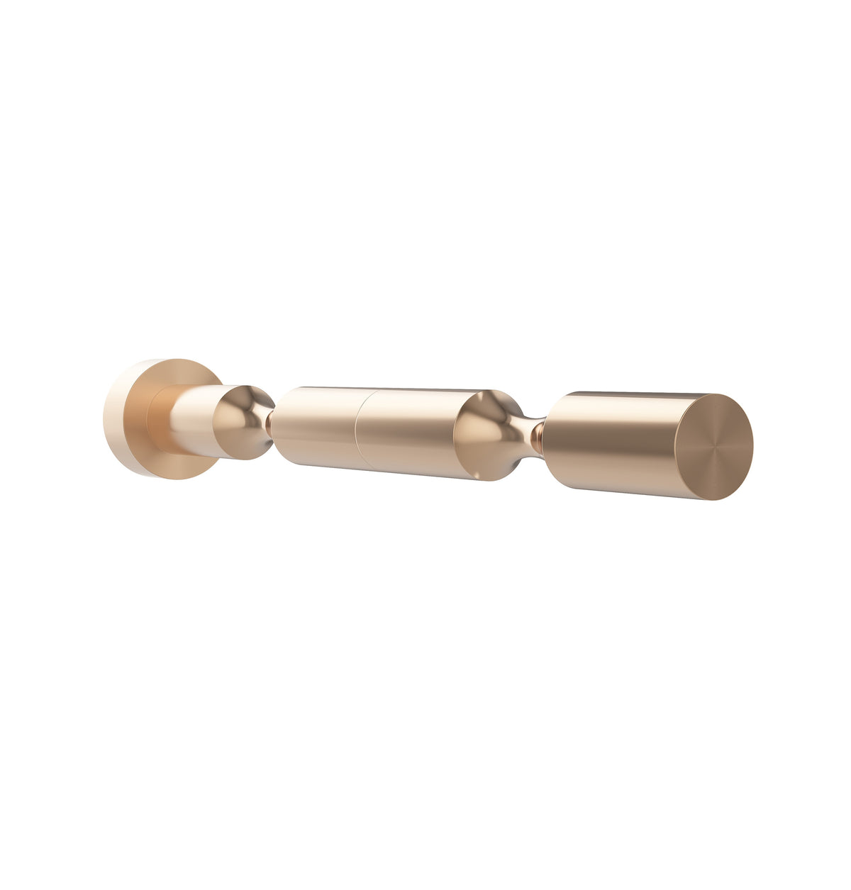 Golden bronze metal bottle pin set with round mounting plates and two supports