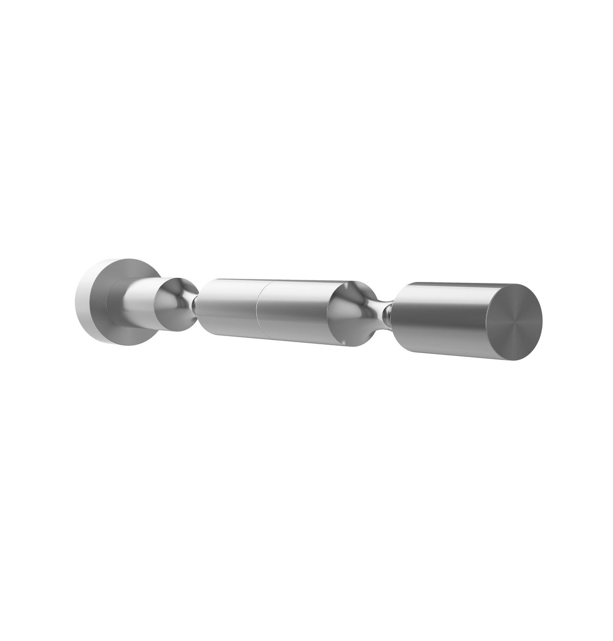 Gunmetal gray metal bottle pin set with round wall plates and two curved supports