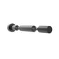 Matte black metal bottle pin set with round wall plates and two curved supports