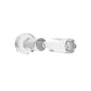 Clear acrylic wine bottle pin with chrome metal mounting base and spiral threads