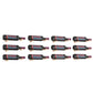 Wine bottle rack grid, 12 dark bottles arranged in rows on black pin mounts