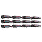 Wine bottle rack grid displaying 12 dark bottles with black metal supports
