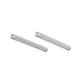 Set of wine bottle rails with cylindrical bars and round wall mounts, brushed silver