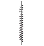 Double-sided standing wine bottle rack with dark post and two-sided holders for many bottles