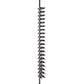 Single-sided wine bottle rail system with dark metal post and bottle holders