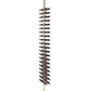 Double-sided standing wine bottle rack with light wood post and two-sided holders for many bottles