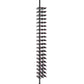 Single-sided wine rail post kit with dark rail and expanded vertical row of bottle holders