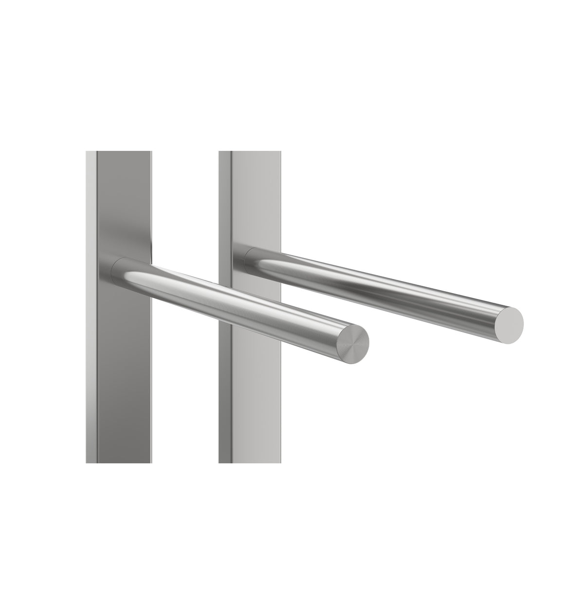 Wine bottle rail rack with 9 slots, gunmetal posts and silver support rails