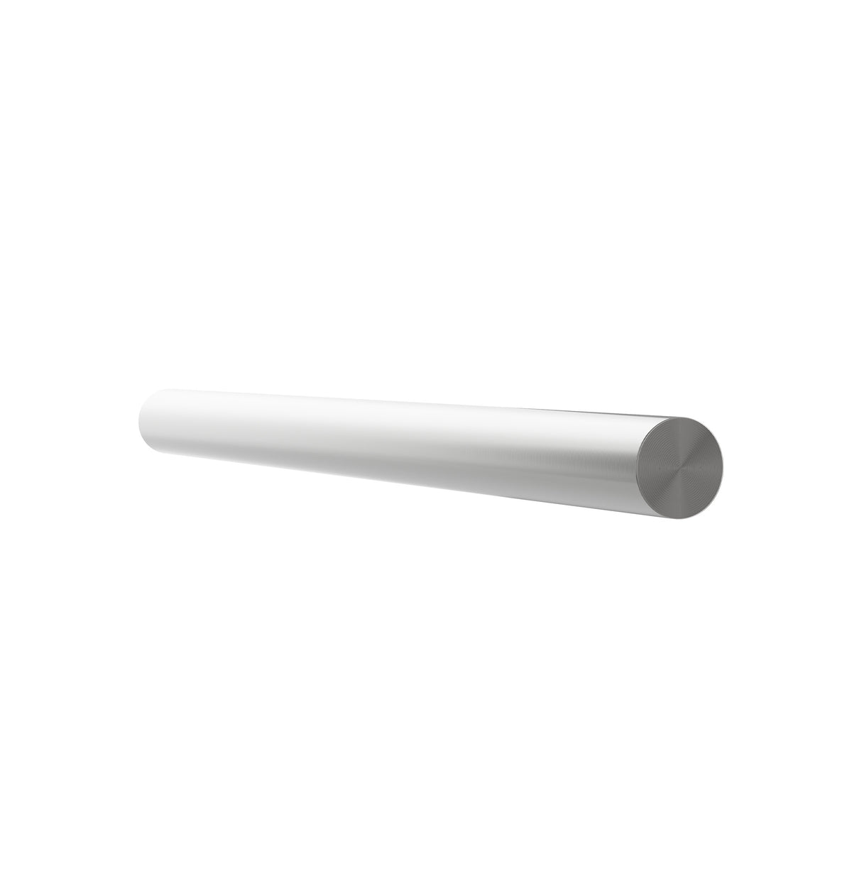 Wine bottle rail wall mount with one light silver arm and round end cap