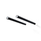 Wine bottle rail holder with two round-ended matte black metal bars