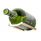 Gold-toned wine bottle rail holder holding a green magnum bottle