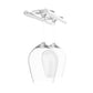 Two-glass stemware rack with clear goblet and polished silver mounting bar