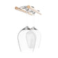 Two-glass stemware rack with clear goblet and bronze-tone mounting bar