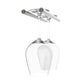 Two-glass stemware rack with clear goblet and gunmetal dark mounting bar