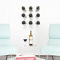 3x3 wine bottle rail, nine bottle holders mounted in a grid
