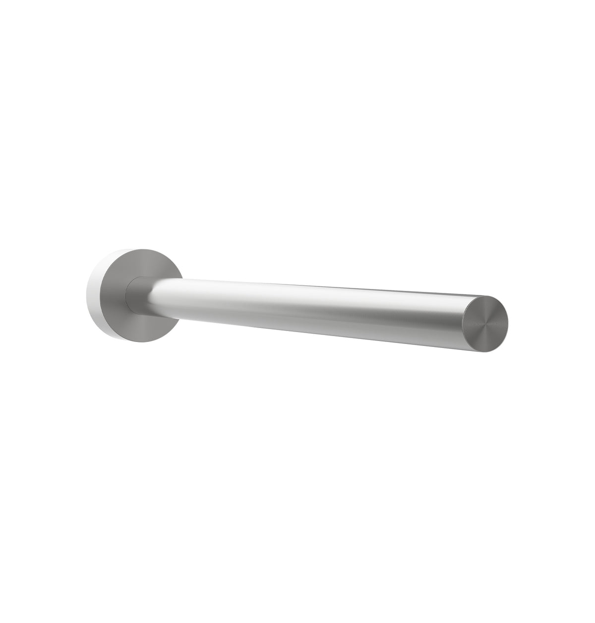 Wine bottle rail with cylindrical bar and round wall mount, dark gray finish