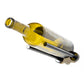 Wine bottle rail wall mount holding a bottle, dark metal cradle with two supports