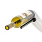 Wine bottle rail wall mount holding a bottle, light metal cradle with dark rails